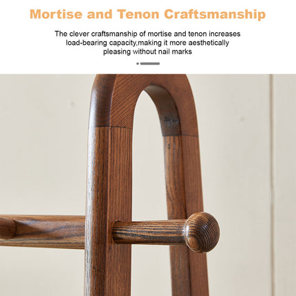 Solid Wood Coat Rack Scarf Cart Hanging Garment Coat Rack Rolling Stand