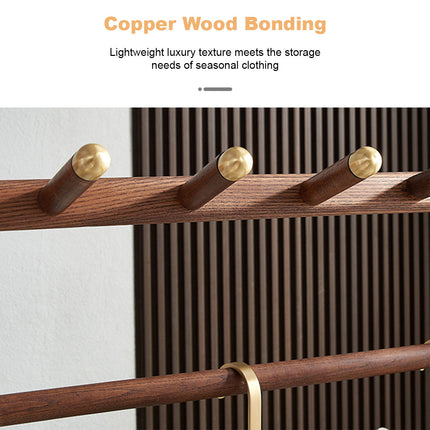 Solid Wood Coat Rack Scarf Cart Hanging Garment Coat Rack Rolling Stand