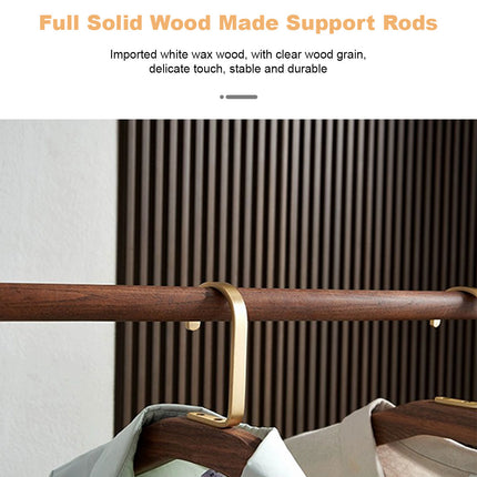 Solid Wood Coat Rack Scarf Cart Hanging Garment Coat Rack Rolling Stand