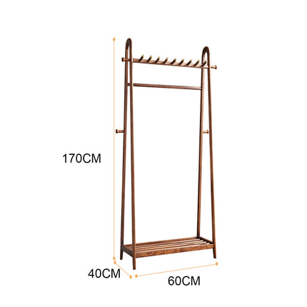 Solid Wood Coat Rack Scarf Cart Hanging Garment Coat Rack Rolling Stand