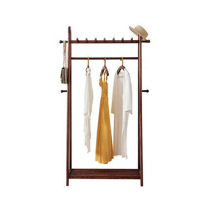 Solid Wood Coat Rack Scarf Cart Hanging Garment Coat Rack Rolling Stand