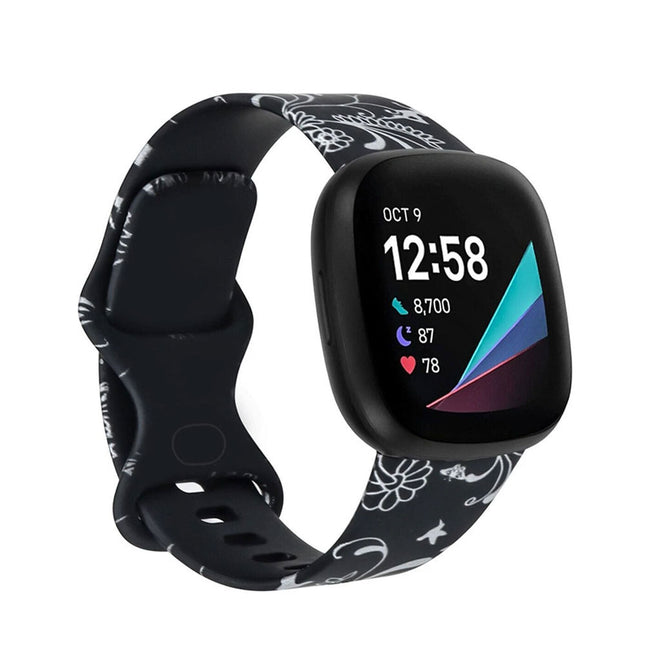 For Fitbit Versa 3 4 Sense 2 Smartwatch Soft Silicone Band Strap Graffiti