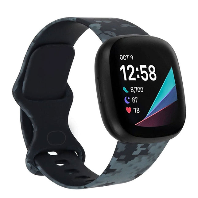 For Fitbit Versa 3 4 Sense 2 Smartwatch Soft Silicone Band Strap Graffiti