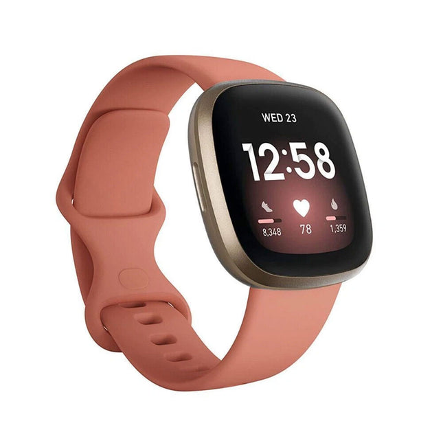 Fitbit Versa 3 4 Sense Sense 2 Smartwatch Soft Silicone Replacement Band Pink