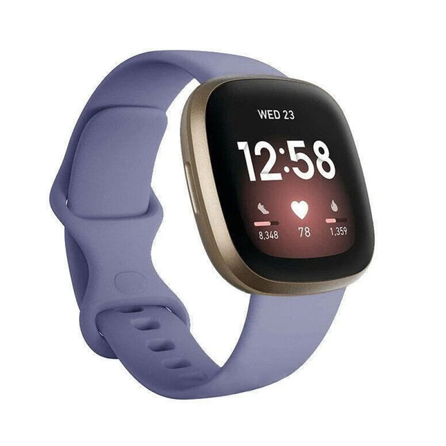Fitbit Versa 3 4 Sense Sense 2 Smartwatch Soft Silicone Replacement Band Rock Grey