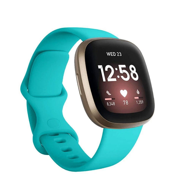 Fitbit Versa 3 4 Sense Sense 2 Smartwatch Soft Silicone Replacement Band Teal