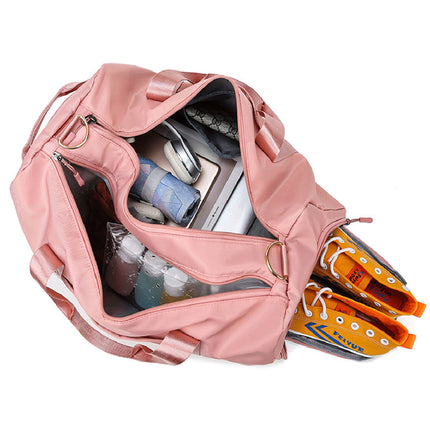 30L Gym Duffel Bags Large Travel Bag Waterproof Fitness Shoes Compartment Pink