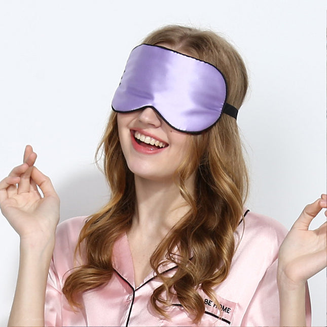100% Pure Silk Sleeping Eye Mask Sleep Soft Blindfold Lights Out Travel Relax Purple
