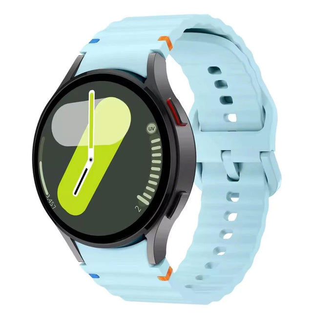Light Blue For Samsung Galaxy Watch 7 6 5 4 FE 40mm 44mm Sport Silicone Watch Band Strap Au