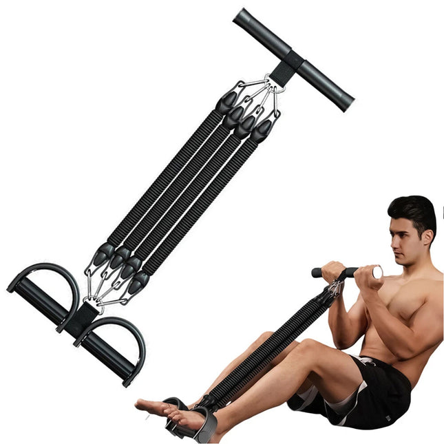 Pedal Puller 4-Tube Elastic Yoga Tension Rope Resistance Band Indoor Fitness