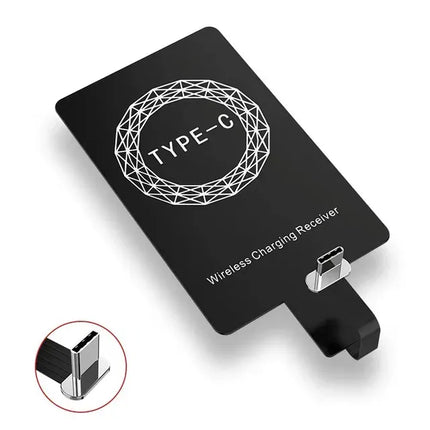 Type C Universal Slim Wireless Charger Charging Receiver For iPhone Samsung Android