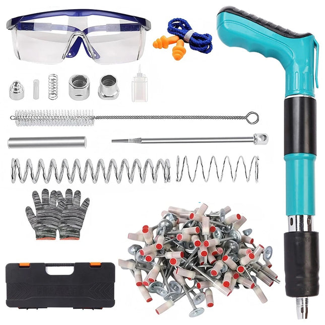 Manual Concrete Wall Nail Fixer Wall Mount Fastening Tool Kit with 200 Nails