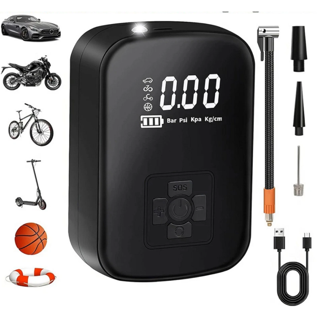 Mini Digital Car Tyre Inflator Pump Portable Auto Air Compressor Bike Motorcycle