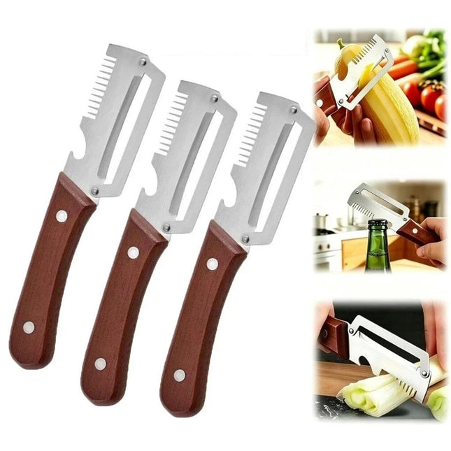 Stainless Steel Vegetable Peeler Wooden Handle Fruit Potato Slicer Kitchen Tool