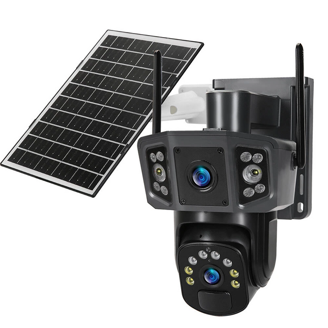 9MP Wireless Dual-Lens Outdoor Solar Security Camera System PTZ IP WIFI CCTV Cam