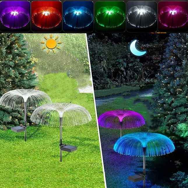 2pcs Solar Garden Lights Waterproof Jellyfish Lamp Christmas Outdoor Yard Decor