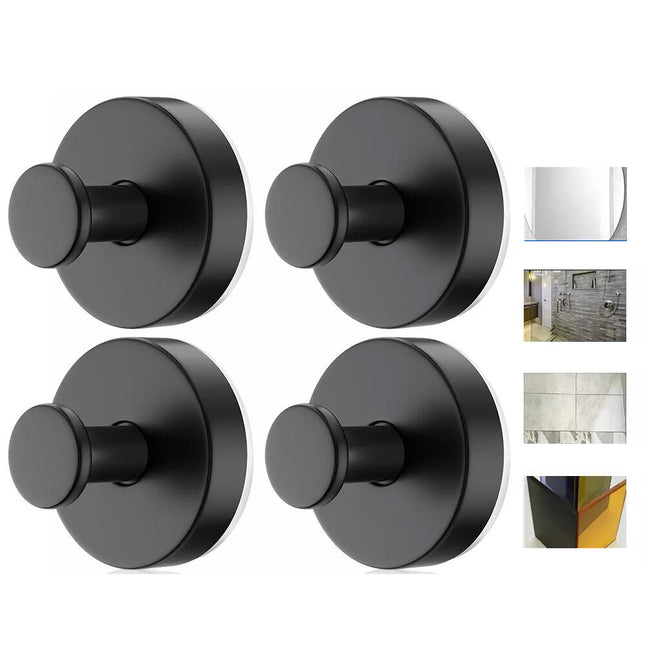 4Pcs Black Vacuum Wall Hook Hanger Holder Suction Cup Sucker Shower Towel Bathroom Kitchen