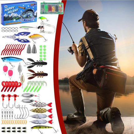 Fishing Christmas Advent Calendar Countdown Fish Tackle Set Fishing Lure Gift