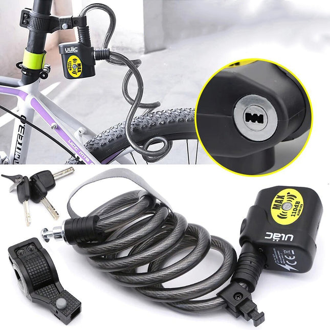 Cycling Bike Bicycle Anti Theft Alarm Lock Chain with Alarm Bike Security Alarm