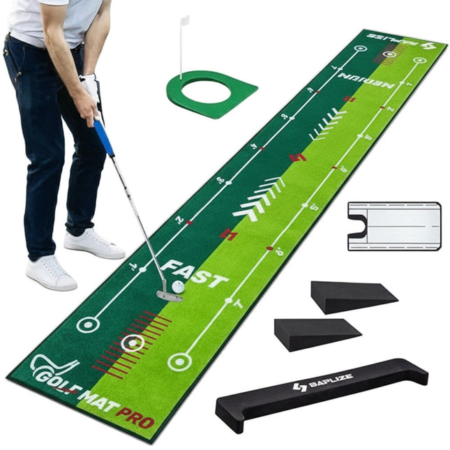 Golf Putting Mat Practice Portable Indoor Outdoor Putter Trainer Practice 280cm