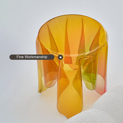 Stylish Acrylic Rainbow Round Stool