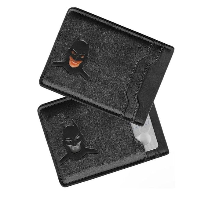 5Pcs Leather Bat ID Wallet Superhero Face Eyes Cutout Card Holder Perfect Gift