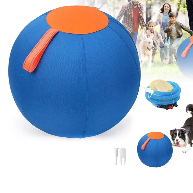 Inflatable Ball Interactive Dog Toy Pet Play Ball Dogs Herding Ball W/Air Pump