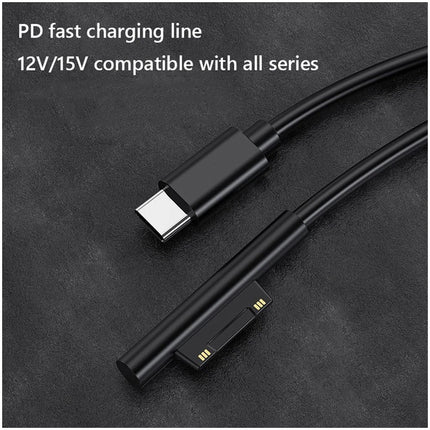 USB USB-C Power Charging Cable 15V/3A for Microsoft Surface Pro 6/5/4/3
