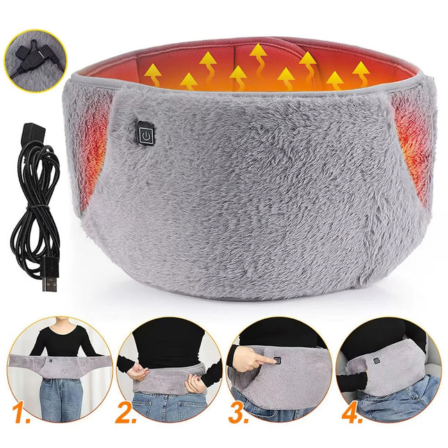 USB Electric Heating Menstrual Heat Pad Belt For Period Pain Relief Cramps Waist