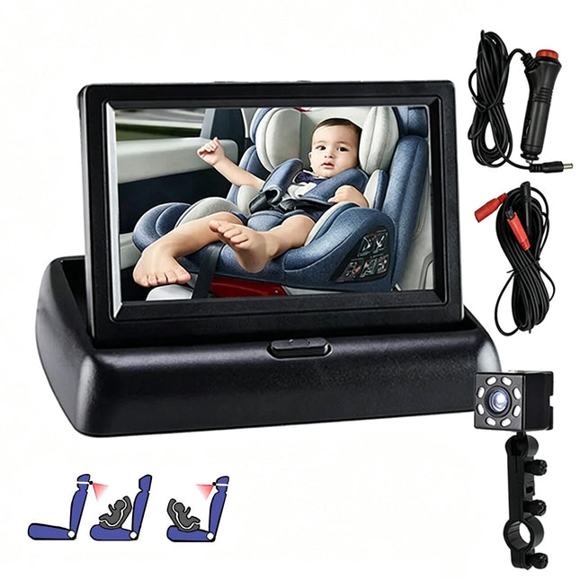4.3 inch Foldable Car Rear View Display Screen & Camera Set