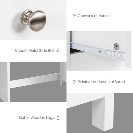 Computer Desk Drawers Study Writing Table Workstation White