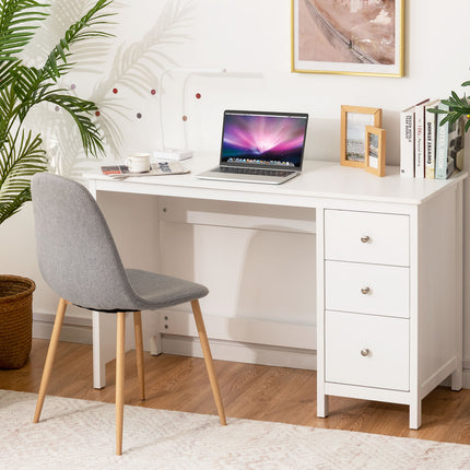 Computer Desk Drawers Study Writing Table Workstation White
