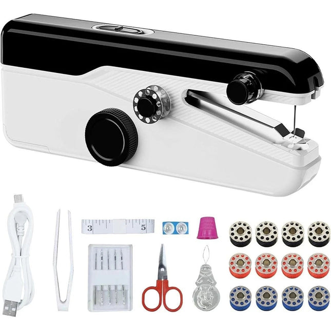 Portable Mini Handheld Cordless Sewing Machine Hand Held Thread Stitch Clothes - Image 1