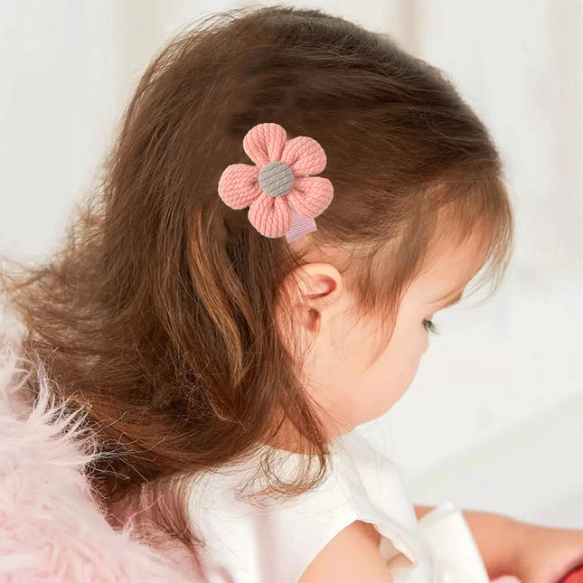 2 Pcs Pink Toddlers Hair Accessories Hairpins Girl Clips Bow Flowers