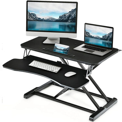 Standing Desk Laptop Riser Height Adjustable Stand Up Sit Stand Computer Shelf