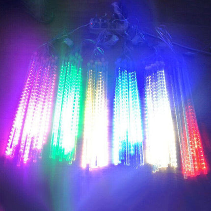 Purple 288 LEDS Christmas Solar Meteor Shower Lights Falling Star Rain Drop Icicle Light
