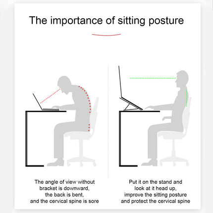 Ergonomic Portable Adjustable Laptop Stand Foldable Desktop Tripod Tray Holder