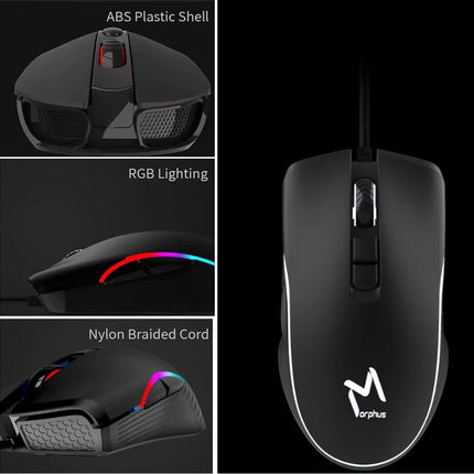 3-in-1 Gaming Keyboard Mouse Pad Set Backlit Rubber Dome Keyboard 3600DPI Mouse