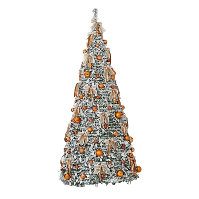 Pre-Decorated Christmas Tree Foldable Holiday Decoration With LED lights Xmas