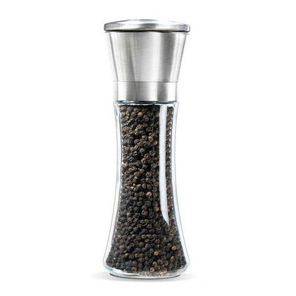Large Stainless Steel Salt and Pepper Grinder Manual Ceramic Mills Glass Kitchen