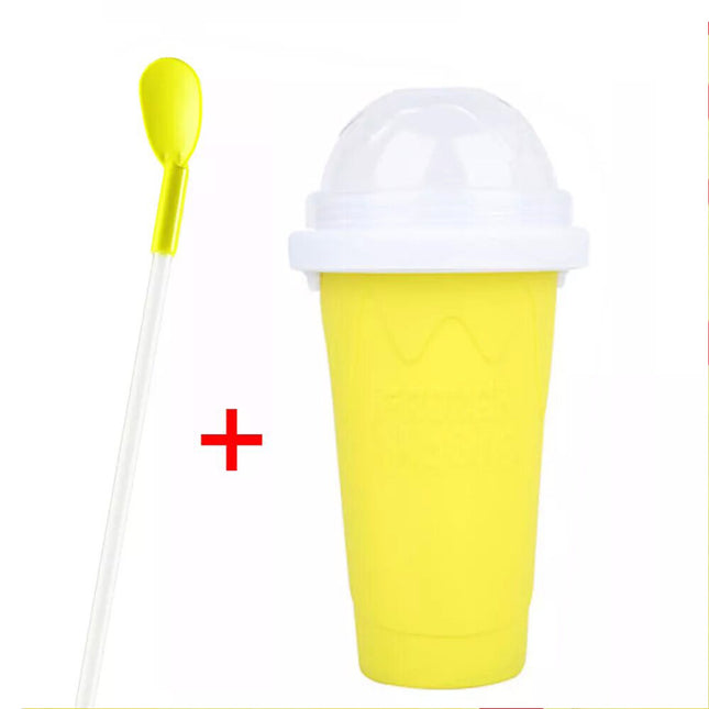Yellow Slushie Maker Cup Quick Freeze Magic Squeeze Cup Milkshake Cup Ice Cream Maker