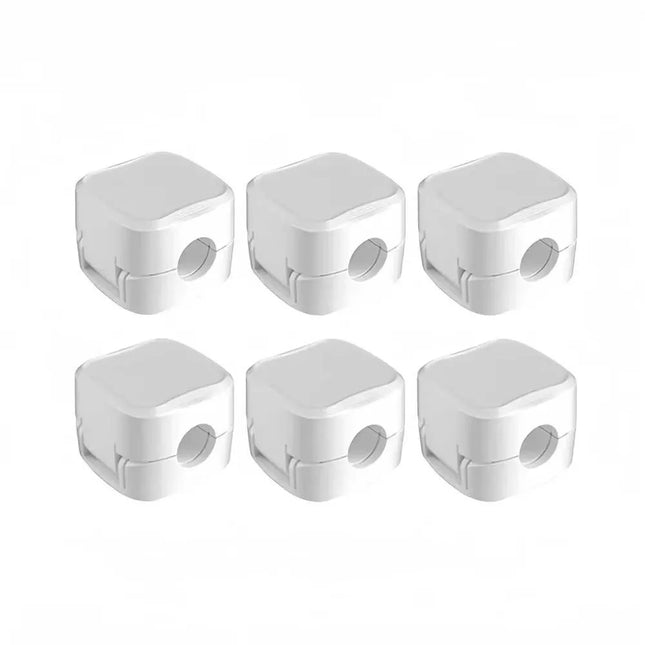 6Pcs White Adhesive Cable Wire Clips Tidy Cord Organiser USB Charger Holder Set