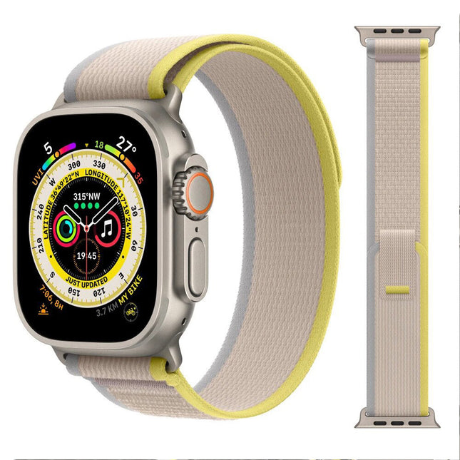 Yellow/Beige Adjustable Trail Loop Nylon Apple Watch Band – 38/40/41/42mm