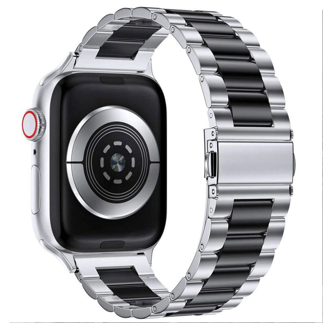 Apple Watch Band Strap iWatch Stainless Steel Series 11 10 9 8 Ultra SE 42 46mm Silver & Black