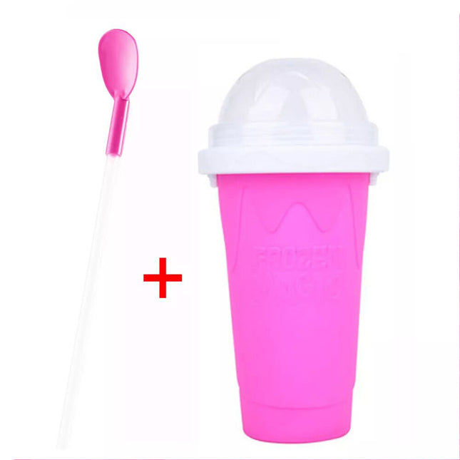 Pink Slushie Maker Cup Quick Freeze Magic Squeeze Cup Milkshake Cup Ice Cream Maker
