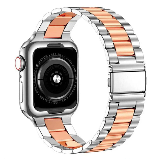 Apple Watch Band Strap iWatch Stainless Steel Series 11 10 9 8 Ultra SE 42 46mm Silver & Rose Gold