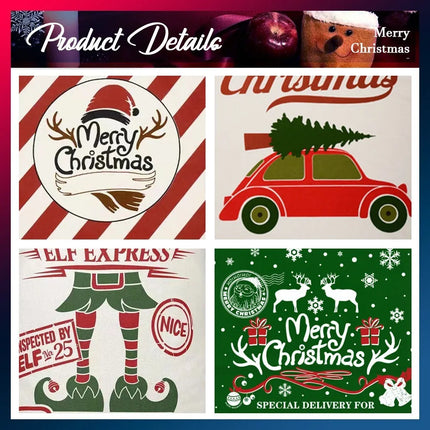 2PCS Red 50x70cm Canvas Hessian Christmas Santa Sack Xmas Stocking Reindeer Kids Gift Bag