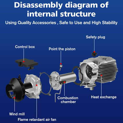 12V 5KW Diesel Heater Tank Remote Control Thermostat Caravan Motorhome