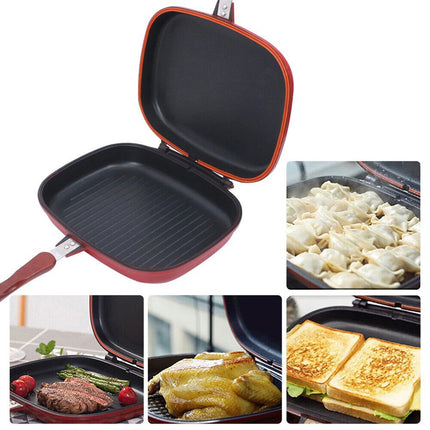 32cm Double-Sided Frying Pan Frying Pan Non-Stick Pancake Toast Baking Tool