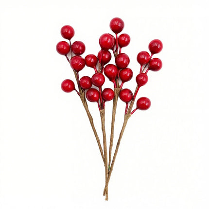32x Christmas Red Holly Berry Decoration Craft Artificial Berry Picks Gift Wrap